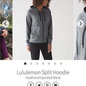 Lululemon split hoodie heathered gray black
